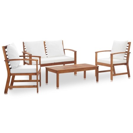 Gartenmöbel 4-teilig mit Kissen aus massivem Akazienholz von vidaXL, Gartensets - Ref: Foro24-47283, Preis: 411,17 €, Rabatt: %