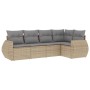 Garden sofa set with cushions 5 pieces beige synthetic rattan by , Garden sets - Ref: Foro24-3221328, Price: 347,43 €, Discou...
