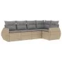 Garden sofa set with cushions 5 pieces beige synthetic rattan by , Garden sets - Ref: Foro24-3221328, Price: 357,51 €, Discou...