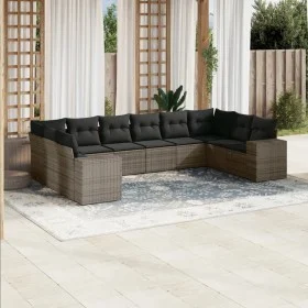 10-piece garden sofa set with gray synthetic rattan cushions by , Garden sets - Ref: Foro24-3223069, Price: 612,30 €, Discoun...