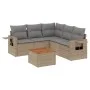 Garden sofa set with cushions 6 pieces beige synthetic rattan by , Modular outdoor sofas - Ref: Foro24-3224561, Price: 375,81...