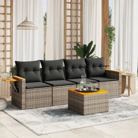 Gartensofa-Set mit Kissen, 5-teilig, graues synthetisches Rattan von , Gartensets - Ref: Foro24-3226620, Preis: 296,89 €, Rab...