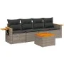 Gartensofa-Set mit Kissen, 5-teilig, graues synthetisches Rattan von , Gartensets - Ref: Foro24-3226620, Preis: 296,89 €, Rab...
