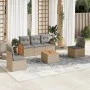Garden sofa set with cushions 6 pieces beige synthetic rattan by , Garden sets - Ref: Foro24-3227536, Price: 361,16 €, Discou...