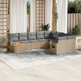 Garden sofa set with beige cushions 10 pieces synthetic rattan by , Modular outdoor sofas - Ref: Foro24-3224729, Price: 596,1...