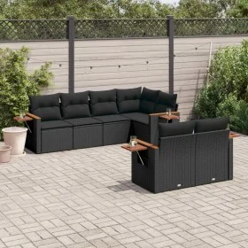 7-piece garden dining set and black synthetic rattan cushions by , Garden sets - Ref: Foro24-3226979, Price: 541,91 €, Discou...