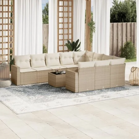 11-teiliges Gartensofa-Set mit beigen synthetischen Rattankissen von , Gartensets - Ref: Foro24-3219488, Preis: 714,57 €, Rab...