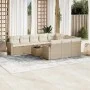 11-teiliges Gartensofa-Set mit beigen synthetischen Rattankissen von , Gartensets - Ref: Foro24-3219488, Preis: 714,57 €, Rab...