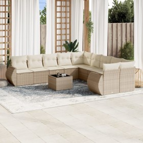 11-piece garden sofa set with beige synthetic rattan cushions by , Modular outdoor sofas - Ref: Foro24-3221917, Price: 725,33...