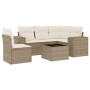 Gartensofa-Set mit Kissen, 6-teilig, beiges synthetisches Rattan von , Gartensets - Ref: Foro24-3222577, Preis: 417,53 €, Rab...