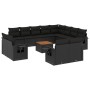 Gartensofa- und Kissenset 13-teilig aus schwarzem synthetischem Rattan von , Modulare Sofas für den Außenbereich - Ref: Foro2...