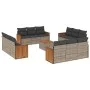 Garden sofa set with cushions 13 pieces gray synthetic rattan by , Garden sets - Ref: Foro24-3259925, Price: 958,85 €, Discou...