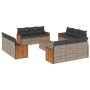 Gartensofa-Set mit Kissen, 13-teilig, graues synthetisches Rattan von , Gartensets - Ref: Foro24-3259925, Preis: 907,88 €, Ra...