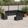 Garden sofa and cushion set 13 pieces black synthetic rattan by , Garden sets - Ref: Foro24-3260564, Price: 793,81 €, Discoun...