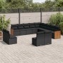 Gartensofa- und Kissenset 13-teilig aus schwarzem synthetischem Rattan von , Gartensets - Ref: Foro24-3260564, Preis: 801,27 ...
