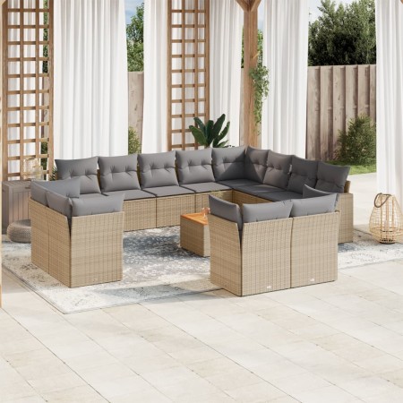 Gartensofa-Set mit Kissen, 13-teilig, beiges synthetisches Rattan von , Gartensets - Ref: Foro24-3223952, Preis: 816,90 €, Ra...