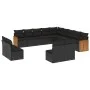 Garden sofa and cushion set 13 pieces black synthetic rattan by , Garden sets - Ref: Foro24-3260564, Price: 793,81 €, Discoun...