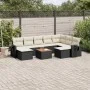 Gartensofa-Set 10-teilig mit schwarzen synthetischen Rattankissen von , Modulare Sofas für den Außenbereich - Ref: Foro24-322...