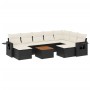 Gartensofa-Set 10-teilig mit schwarzen synthetischen Rattankissen von , Modulare Sofas für den Außenbereich - Ref: Foro24-322...