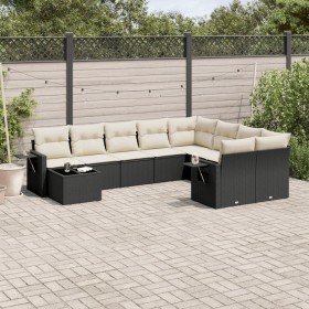 Gartensofa-Set 10-teilig mit schwarzen synthetischen Rattankissen von , Gartensets - Ref: Foro24-3220655, Preis: 553,51 €, Ra...