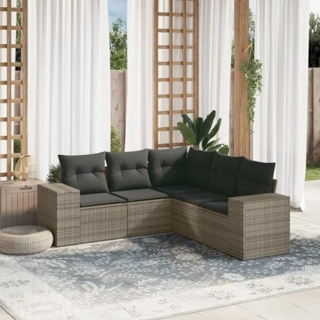 Garden sofa set with cushions 5 pieces gray synthetic rattan by , Garden sets - Ref: Foro24-3222549, Price: 339,91 €, Discoun...
