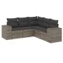 Gartensofa-Set mit Kissen, 5-teilig, graues synthetisches Rattan von , Gartensets - Ref: Foro24-3222549, Preis: 339,91 €, Rab...