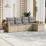 Gartensofa-Set mit Kissen, 5-teilig, beiges synthetisches Rattan von , Gartensets - Ref: Foro24-3226759, Preis: 309,82 €, Rab...