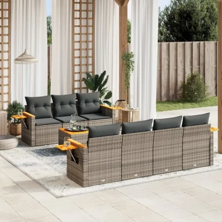 8-piece garden sofa set and gray synthetic rattan cushions by , Garden sets - Ref: Foro24-3226648, Price: 502,67 €, Discount: %