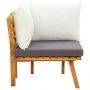 Garten-Ecksofa mit Kissen aus massivem Akazienholz von vidaXL, Modulare Sofas für den Außenbereich - Ref: Foro24-46673, Preis...