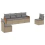 Garden sofa set with cushions 6 pieces beige synthetic rattan by , Garden sets - Ref: Foro24-3227543, Price: 383,62 €, Discou...