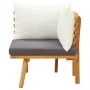 Garten-Ecksofa mit Kissen aus massivem Akazienholz von vidaXL, Modulare Sofas für den Außenbereich - Ref: Foro24-46673, Preis...