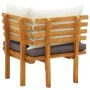 Garten-Ecksofa mit Kissen aus massivem Akazienholz von vidaXL, Modulare Sofas für den Außenbereich - Ref: Foro24-46673, Preis...