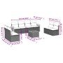 8-piece garden sofa set and black synthetic rattan cushions by , Garden sets - Ref: Foro24-3227574, Price: 517,40 €, Discount: %