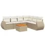 7-teiliges Gartensofa-Set und beigefarbene synthetische Rattankissen von , Gartensets - Ref: Foro24-3225022, Preis: 511,54 €,...