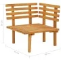 Garten-Ecksofa mit Kissen aus massivem Akazienholz von vidaXL, Modulare Sofas für den Außenbereich - Ref: Foro24-46673, Preis...