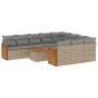 11-piece garden sofa set with beige synthetic rattan cushions by , Garden sets - Ref: Foro24-3228026, Price: 659,12 €, Discou...