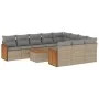 11-piece garden sofa set with beige synthetic rattan cushions by , Garden sets - Ref: Foro24-3228026, Price: 683,35 €, Discou...