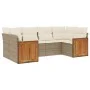 Garden sofa set with cushions 6 pieces beige synthetic rattan by , Garden sets - Ref: Foro24-3227941, Price: 440,44 €, Discou...