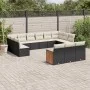 Garden sofa and cushion set 13 pieces black synthetic rattan by , Garden sets - Ref: Foro24-3228135, Price: 775,57 €, Discoun...