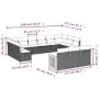 Garden sofa and cushion set 13 pieces black synthetic rattan by , Garden sets - Ref: Foro24-3228135, Price: 775,57 €, Discoun...