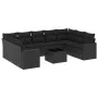 Garden sofa set 10 pieces with black synthetic rattan cushions by , Modular outdoor sofas - Ref: Foro24-3251742, Price: 652,8...
