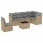 7-teiliges Gartensofa-Set und beigefarbene synthetische Rattankissen von , Gartensets - Ref: Foro24-3217709, Preis: 425,38 €,...