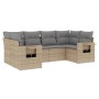 Garden sofa set with cushions 6 pieces beige synthetic rattan by , Garden sets - Ref: Foro24-3252916, Price: 457,99 €, Discou...