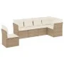 Garden sofa set with cushions 6 pieces beige synthetic rattan by , Garden sets - Ref: Foro24-3217698, Price: 409,56 €, Discou...