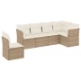 Gartensofa-Set mit Kissen, 6-teilig, beiges synthetisches Rattan von , Gartensets - Ref: Foro24-3217698, Preis: 400,80 €, Rab...