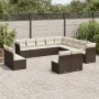 Garden sofa set with cushions 13 pieces brown PE rattan by , Garden sets - Ref: Foro24-3218493, Price: 826,04 €, Discount: %