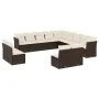 Garden sofa set with cushions 13 pieces brown PE rattan by , Garden sets - Ref: Foro24-3218493, Price: 826,04 €, Discount: %
