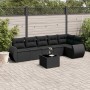 7-piece garden dining set and black synthetic rattan cushions by , Garden sets - Ref: Foro24-3221394, Price: 453,10 €, Discou...