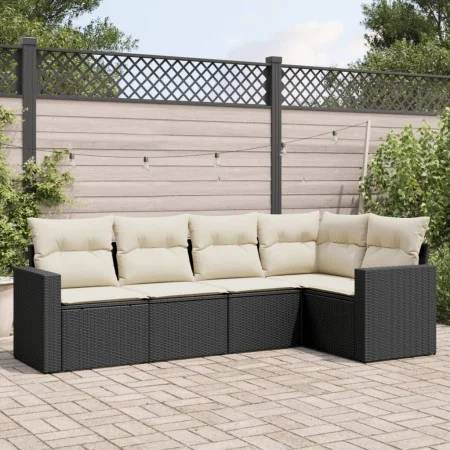 5-piece garden furniture set and black synthetic rattan cushions by , Garden sets - Ref: Foro24-3218916, Price: 316,75 €, Dis...