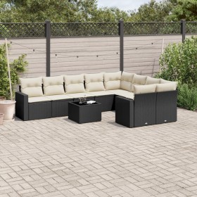 Garden sofa set 10 pieces with black synthetic rattan cushions by , Garden sets - Ref: Foro24-3219436, Price: 549,28 €, Disco...